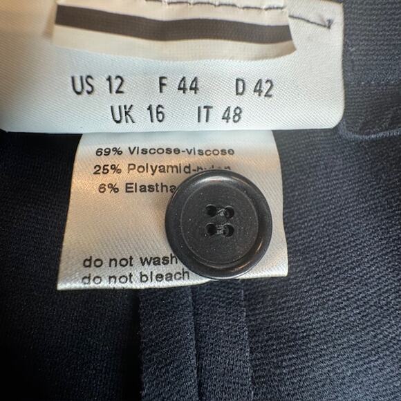 Akris Punto Womens Size 12 Pants Navy Straight Tapered Leg Stretch Viscose - Picture 11 of 12